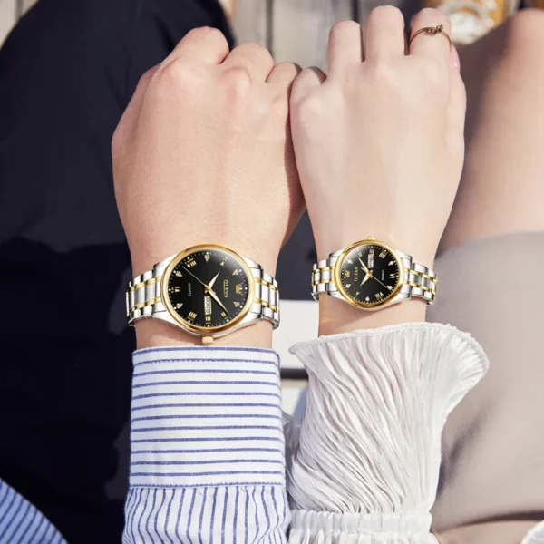 OLEVS High Quality Luxury Couple Watch For Men Women Stainless Steel Original Watches Top Brand Waterproof Couple Wrist Watches - Image 3